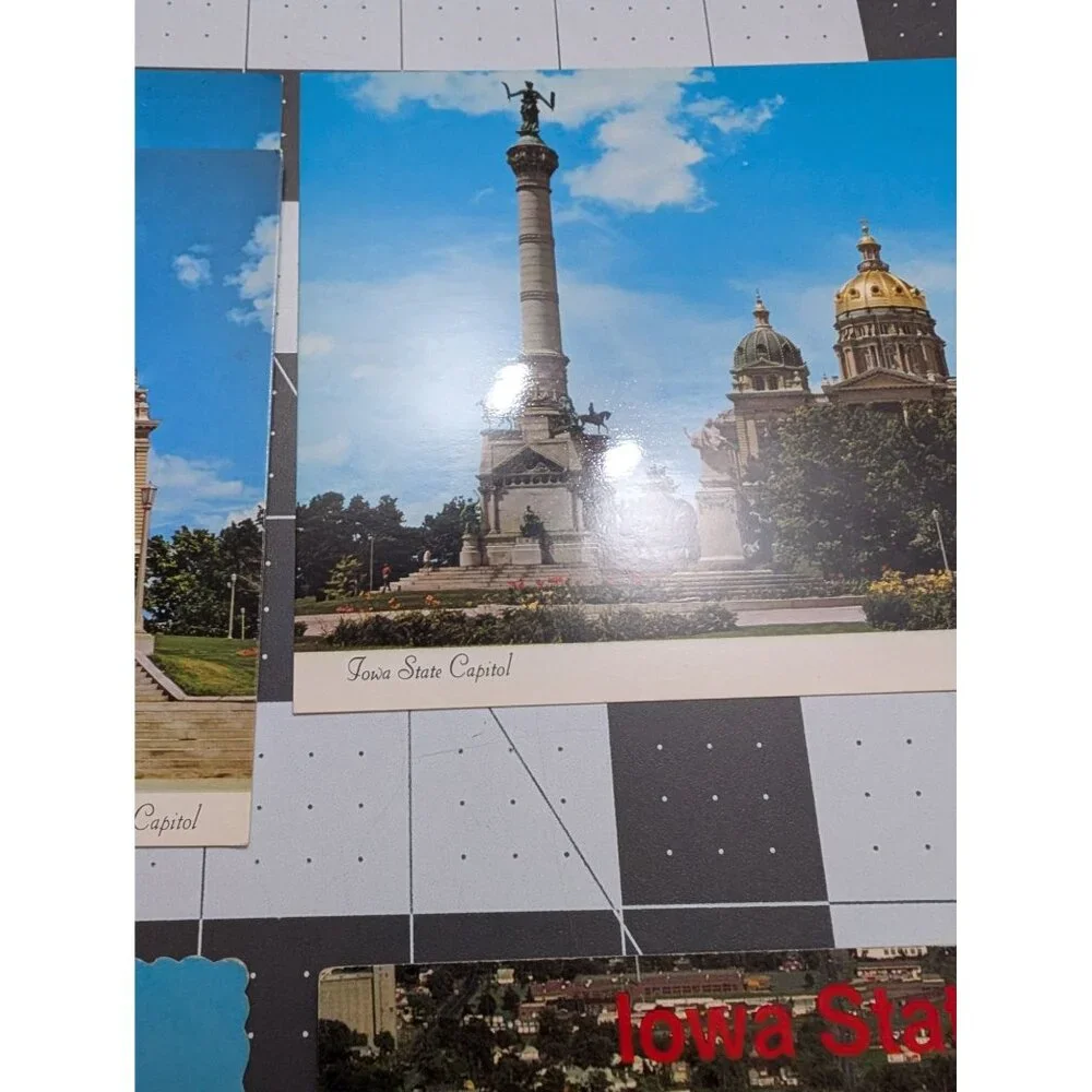 Iowa State Capital Postcards Lot‎ 6 crimped edges fawn 19c stamp unmailed